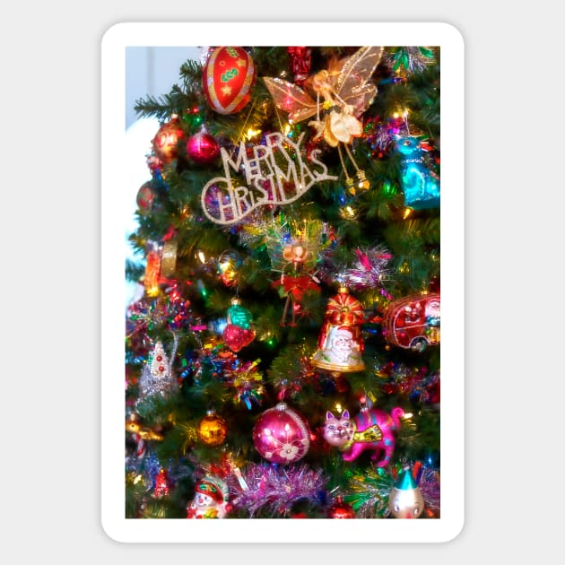 Merry Christmas Decorated tree Sticker by photogarry